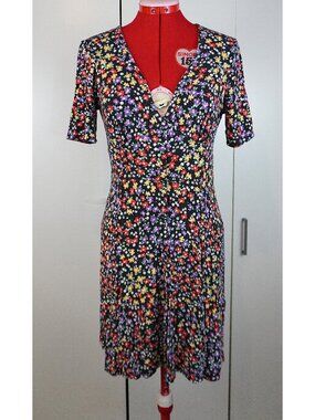 ASOS DESIGN Button Through Mini Tea Dress in Ditsy Print